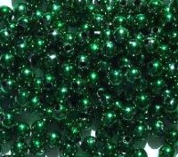 200 5mm Acrylic Metallic Christmas Green Round Beads